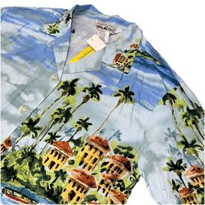 Weekend Traffic Women's Vintage 90s Tropical Button Up Shirt Retro‎ Size XL- NWT